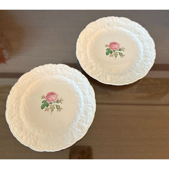 Pope Gosser Other - 2 Vintage Pope Gosser Embossed Floral‎ Rose Point China Plates